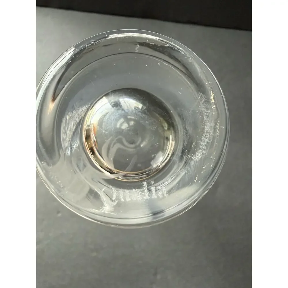 Qualia Glass Etched Bud Vase Clear Set (3) Bouquet Tulip Deco Modernist